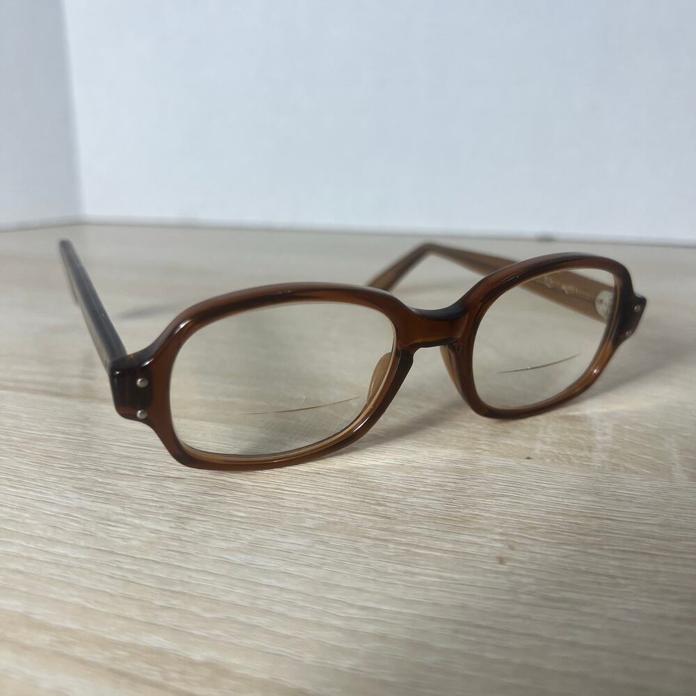Vintage USS & Romco 4 - 5 1/4 RO 46-18 Eyeglasses Full Rim Frames Brown